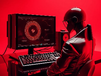 computer gaming setup with keyboard