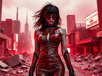 Jill Valentine walks city destroyed