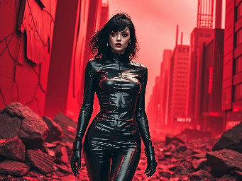 Jill Valentine walks city destroyed