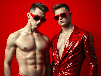 DOS hombres comparan sus penes